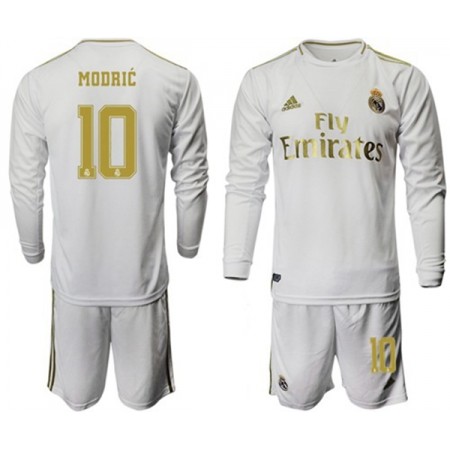 Billiga Fotbollströjor Real Madrid MODRIC 10 Barn Hjemma tröja 2019/20 Långärmad